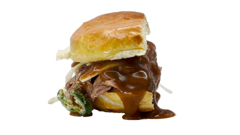 A sandwich that is rotating